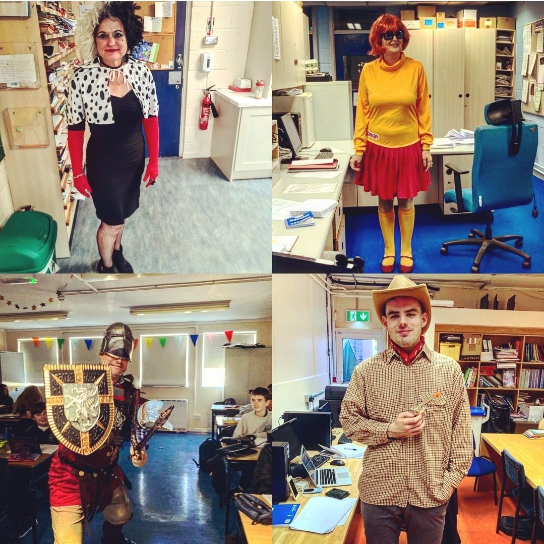 hfcsrathcoole's tweet photo. Well done to all staff members who dressed up today! 🎃👻

There are some fantastic ideas and costumes here .... can you recognise who the members of staff are?! 🙊😁

@SpiritanEdu #halloween #hfcsrathcoole #halloweencostumes https://t.co/pHbC5S6mzu