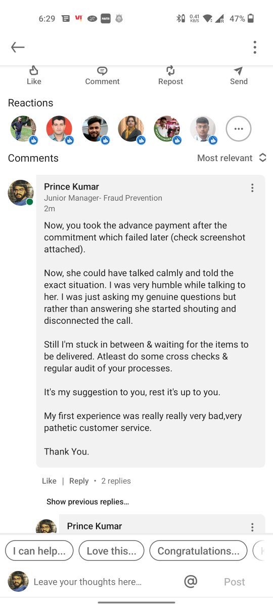 imprince_09's tweet photo. @Bigship_in @asj_ankit 

Very pathetic customer service &amp; unprofessional behaviour.

First experience was so bad.. Thank you so much for your extraordinary efforts. https://t.co/AsWDsiAlu4