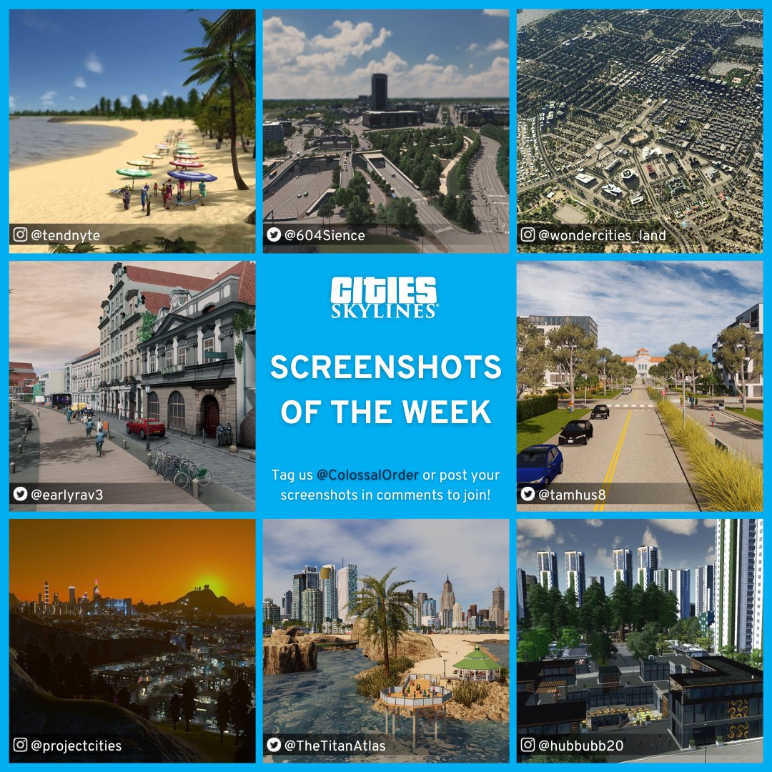 Such impressive cities! Well done! 😍

Tag us <a href="/ColossalOrder/">Colossal Order</a> or post your screenshots in the comments to join! 💙

Featured: <a href="/604Sience/">Maurice Skyliners</a> <a href="/earlyrav3/">Earlyrav3</a> <a href="/tamhus8/">Tamhus</a> <a href="/TheTitanAtlas/">IAmAtlas</a> #CitiesSkylines