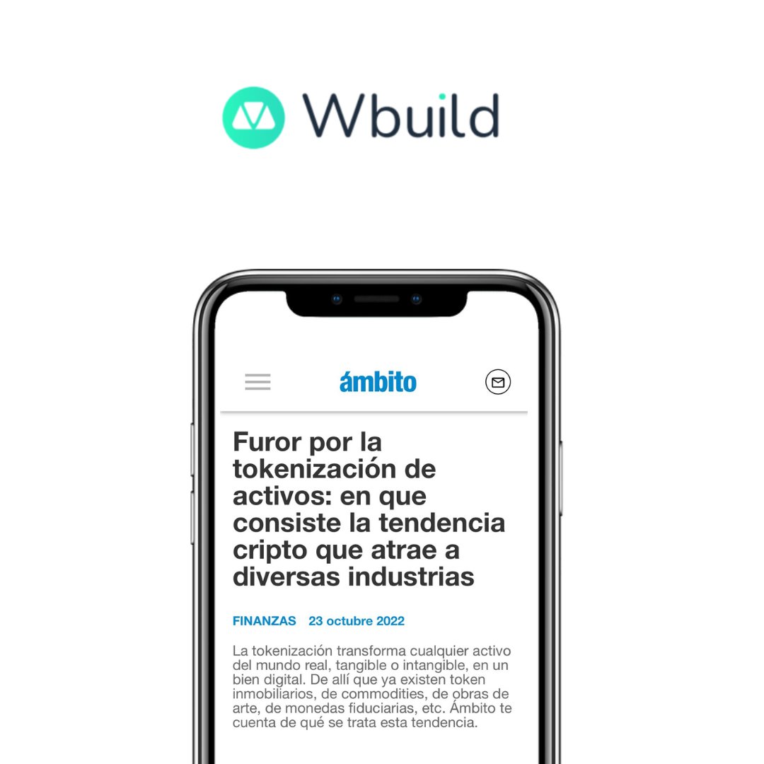 Wbuild.io (@wbuild_io) on Twitter photo ¡Wbuild en los medios! Gracias por la mención <a href="/Ambitocom/">Ámbito Financiero</a> ¿En qué consiste la tendencia de tokenización inmobiliaria? Revisa el artículo completo aquí: bit.ly/3fff5yl ¡Wbuild en los medios! Gracias por la mención <a href="/Ambitocom/">Ámbito Financiero</a> ¿En qué consiste la tendencia de tokenización inmobiliaria? Revisa el artículo completo aquí: bit.ly/3fff5yl