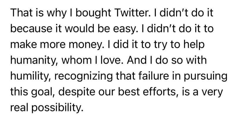 I suspect only an alien would say “humanity, whom I love”