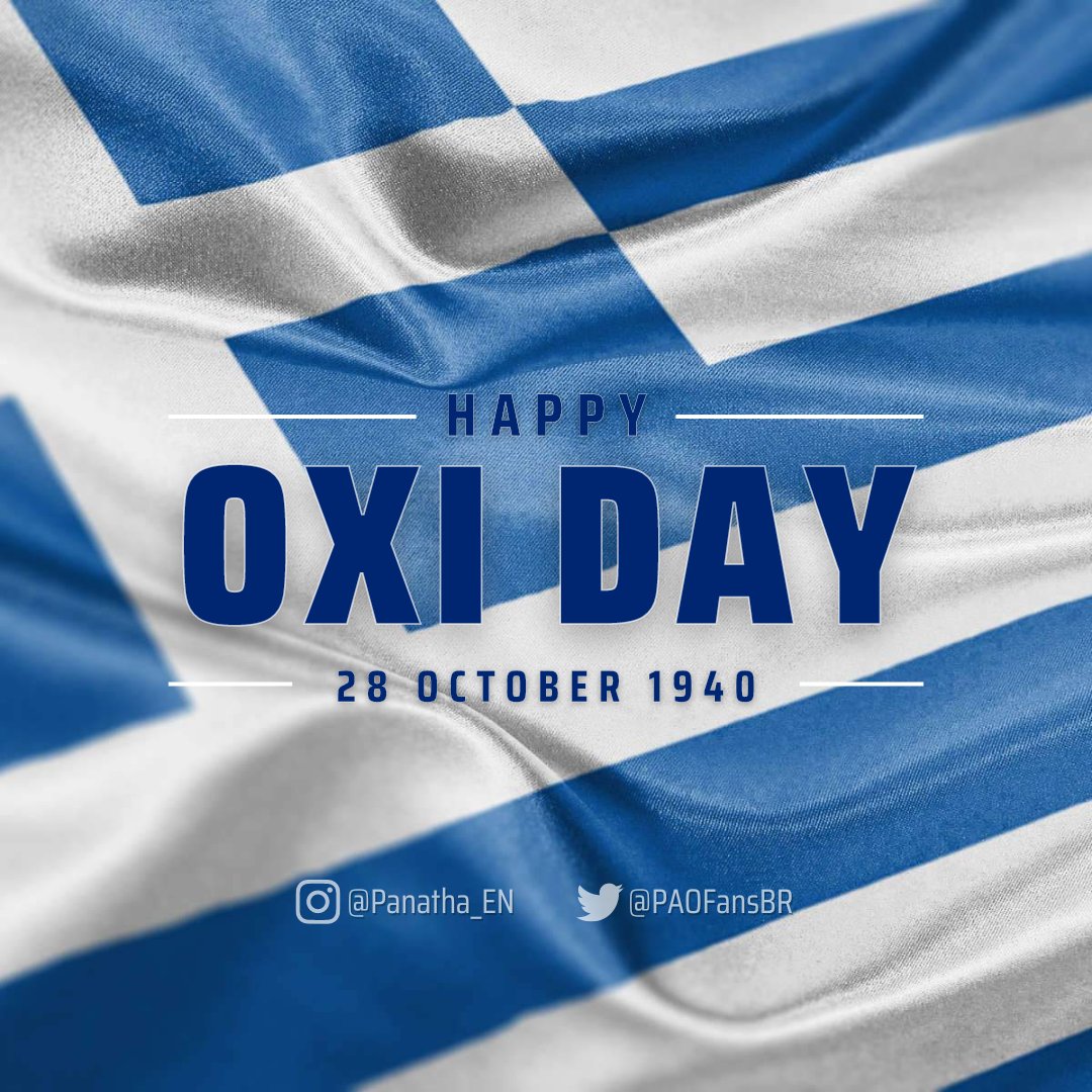 PAOFansBR's tweet photo. Happy #OxiDay to all the Greeks in the world!
Χρόνια πολλά Ελλάδα!💙🇬🇷
#28Οκτωβρίου #28October1940 #OXIday #Hellas #Greece #ProudToBeGreek https://t.co/LjYgNteayq