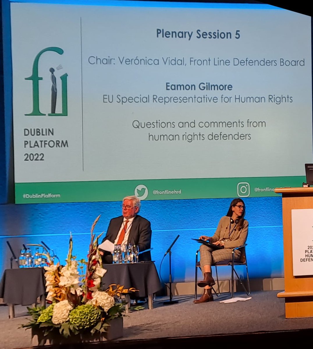 #Dublin: Great session this morning, in Dublin Castle, with 100 #HumanRights Defenders from 100 countries ⁦@FrontLineHRD⁩ Platform. Listening to their stories from the ground and informing them of the #EU work to protect the Defenders.