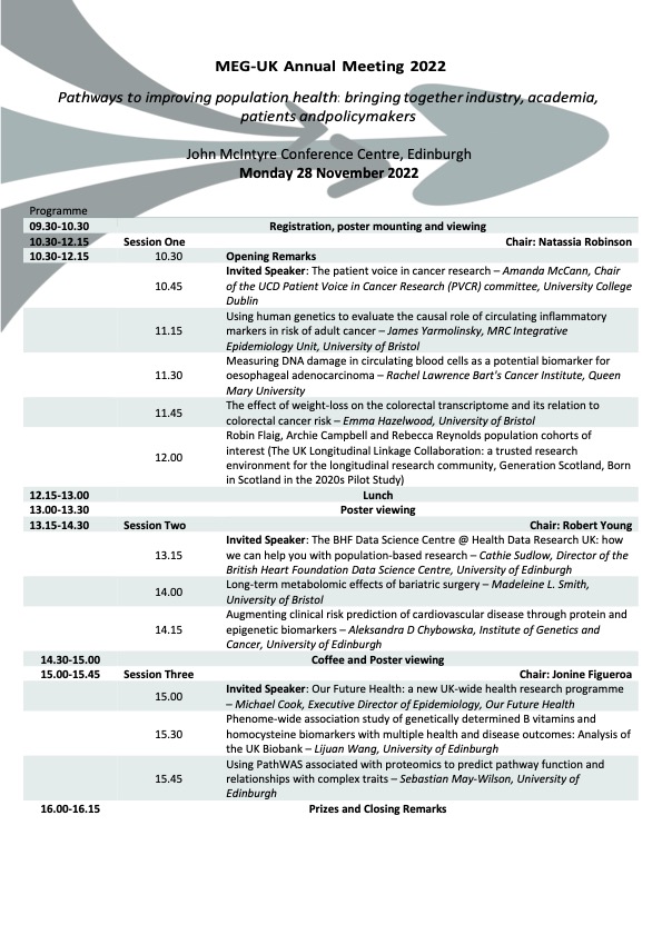 Register today for our 28 Nov meeting in Edinburgh <a href="/ukfuturehealth/">Our Future Health</a> <a href="/HDR_UK/">Health Data Research UK (HDR UK)</a> <a href="/EdinUniUsher/">Usher Institute</a> <a href="/genscot/">Generation Scotland</a> <a href="/EdinUni_IGC/">Institute of Genetics and Cancer</a> <a href="/epi_twit/">epibot</a>  meg-uk.org/register-2022