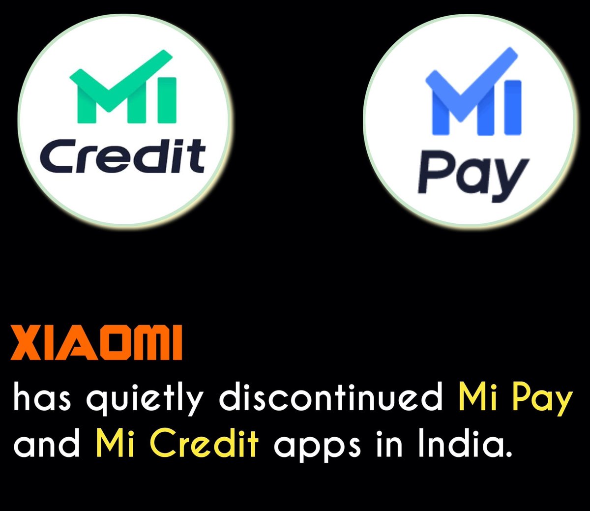 Xiaomi  down Mi Pay, Mi Credit apps in India

#Xiaomi #MiPay #MiCredit #India