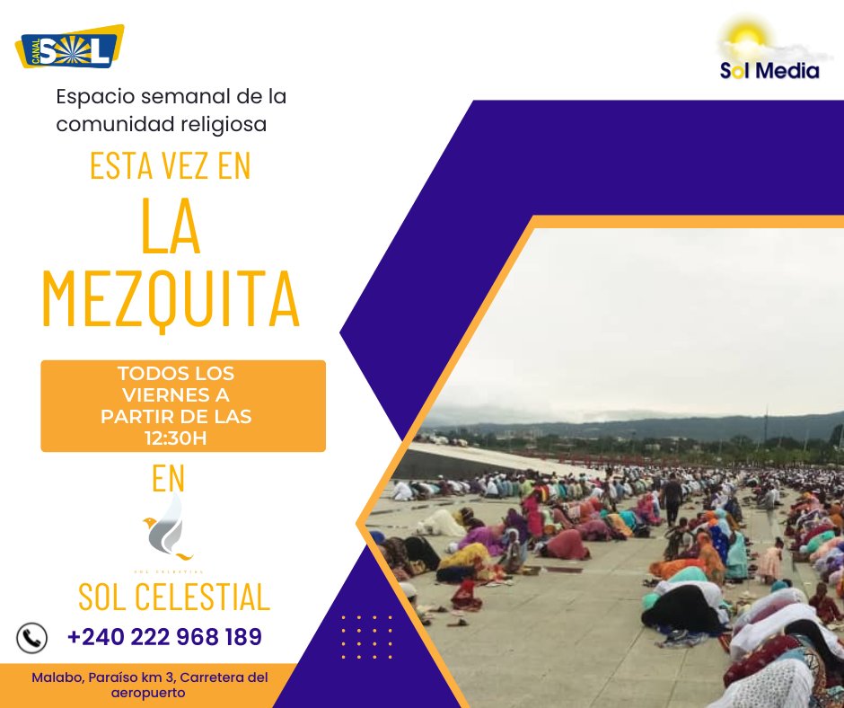 SOLMEDIAEG's tweet photo. NO SE LO PIERDAN
Todos lo viernes a las 12:00H en SOL CELESTIAL
#culto #solcelestial #musulmana https://t.co/yfC1U6usOL