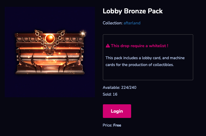 🚀 Today we're releasing our first Official Partner Drops with the <a href="/AfterlandGames/">AfterLand ▌BETA Coming Soon 🎮</a> project

We're bringing all customers a Smooth &amp; Easy experience to Claim their Lobby

qtt.app/drops/3+2+1

#WAXNFT