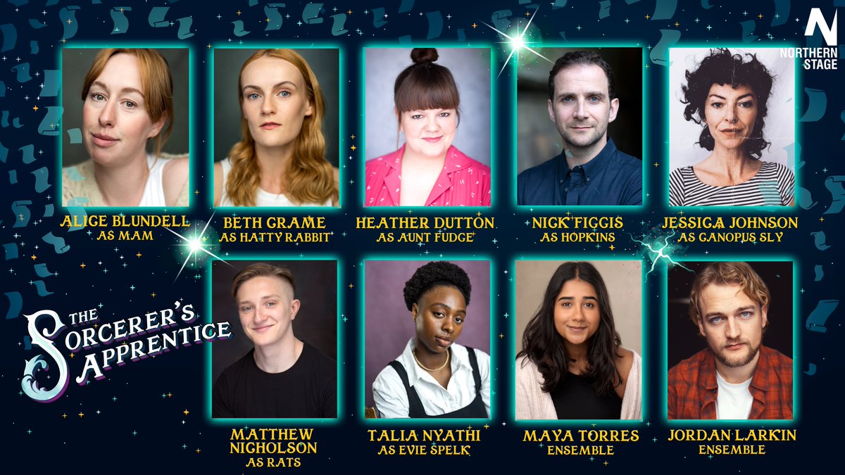 northernstage's tweet photo. Introducing the cast of The Sorcerer's Apprentice 2022 💫

We can't wait for rehearsals to begin in just over a weeks time!

Read more about the Cast &amp; Creative Team who are bringing the magic to Northern Stage this Christmas on our blog now ➡️ https://t.co/fGK7ddJv8K https://t.co/HEbmXxqLOm