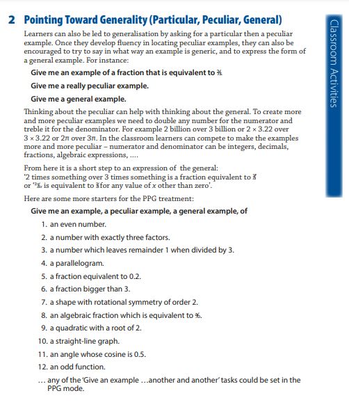 A fantastic collection of activities to provoke and deepen mathematical thinking. ‘Thinkers’ will enhance the teaching and learning of mathematics for new and experienced teachers, and for learners from 8 to 18 (and beyond). bit.ly/ATMthinkers.