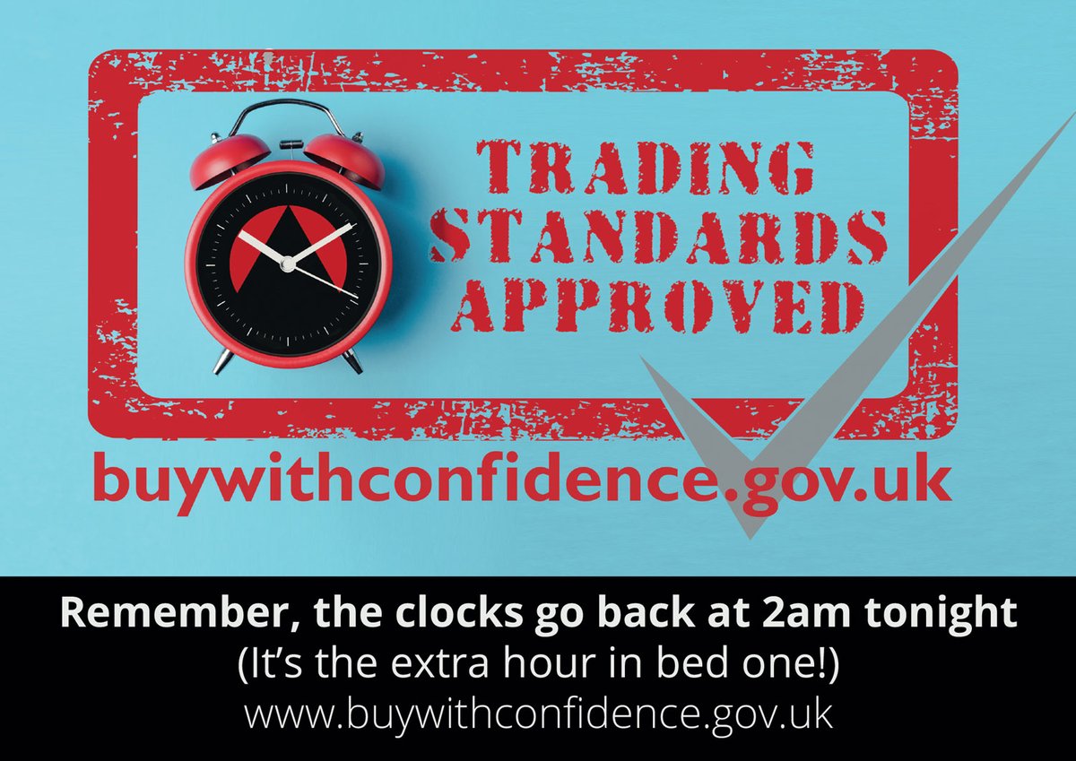 Remember, the clocks go back at 2am tonight (It's the extra hour in bed one!)
