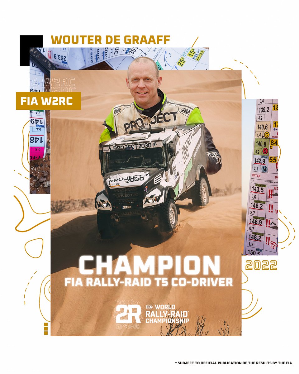 🏆 FIA WORLD RALLY-RAID CHAMPIONSHIP | CO-DRIVERS 💥Without them, the race wouldn't be the same! 👏 Congratulations to our three Champions: T3 - François Cazalet T4 - Lukasz Laskawiec T5 - Wouter De Graaff #W2RC #FIA #Grallyteam #project2030 #RallyRaid #Car #Desert #Dakar