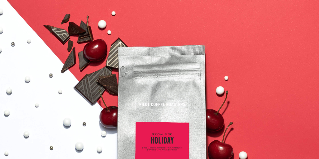 HOLIDAY IS HERE. 🍒🍫🍨 Our seasonal blend features natural and washed coffees from Colombia, Guatemala and Ethiopia. A soul-warming cup to enjoy throughout the holidays! pilotcoffeeroasters.com/holiday-season…