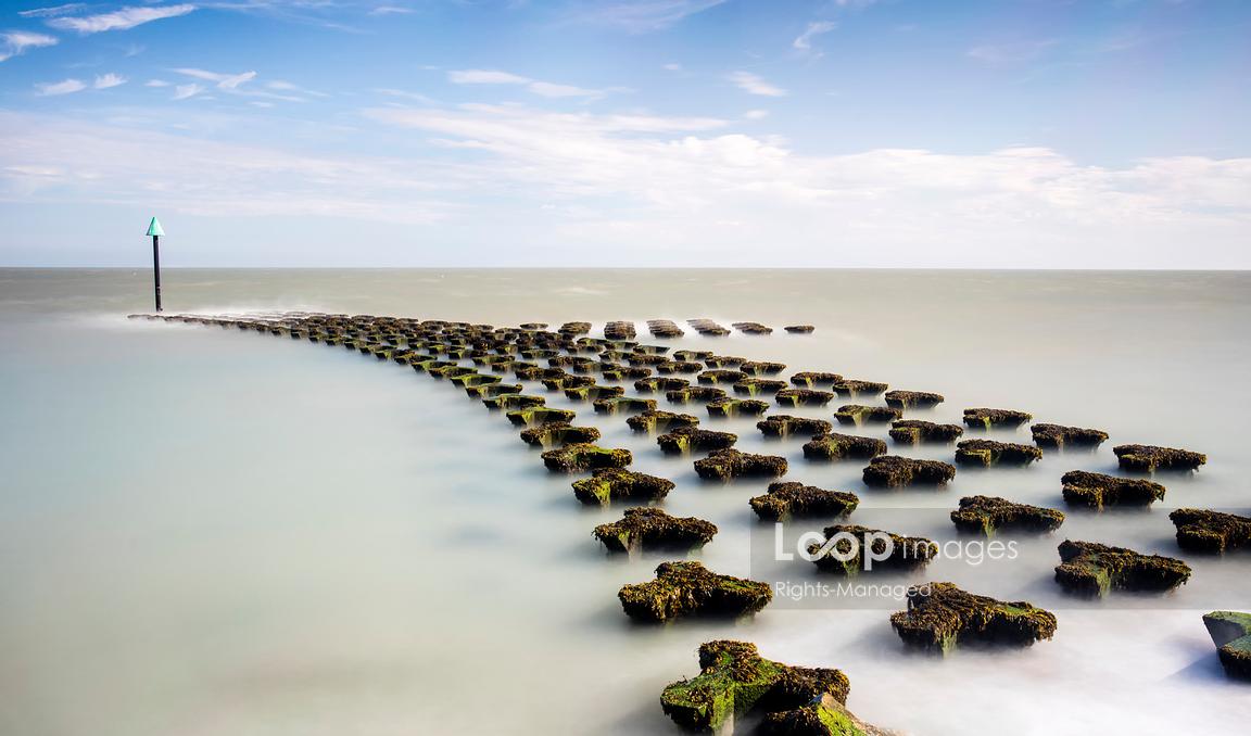 The revetment around Cobbold's Point at Felixstowe @davepeckphoto #felixstowe #suffolk #groyne #protection #defence #sea #seascape #protect #port #rock #summer #cobbold #seashore #beach