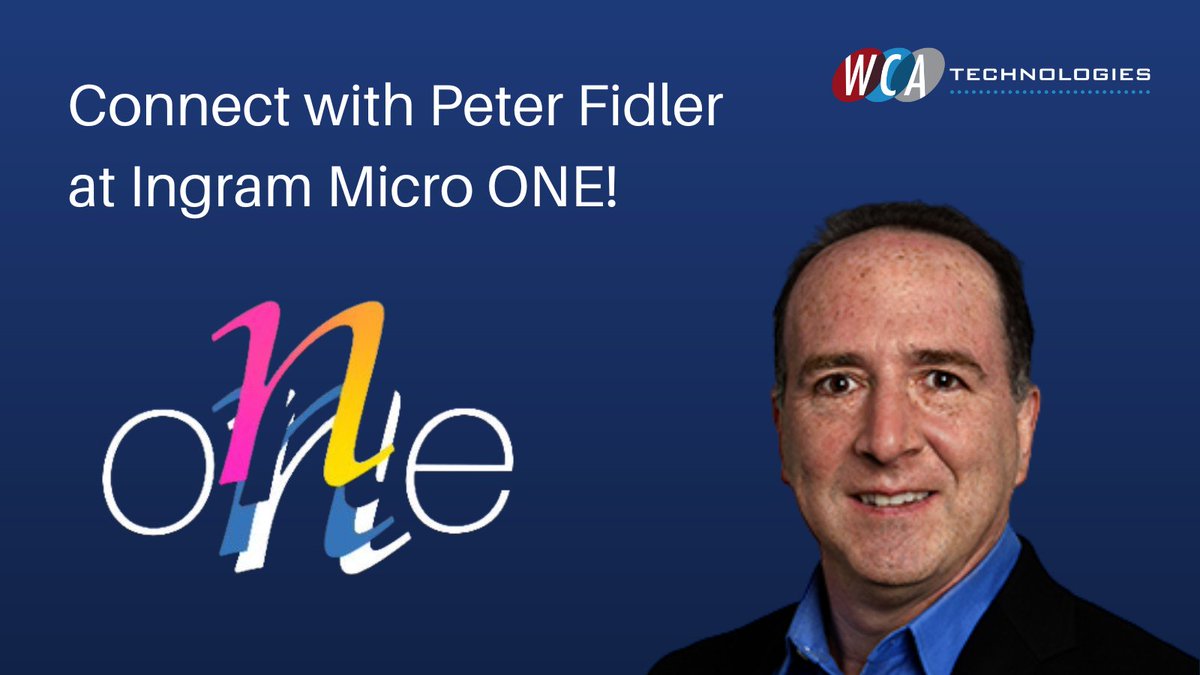 WCATech's tweet image. Connect with #WCATech President Peter Fidler at the Ingram Micro #ONE2022 event in Orlando on November 7-10, 2022.