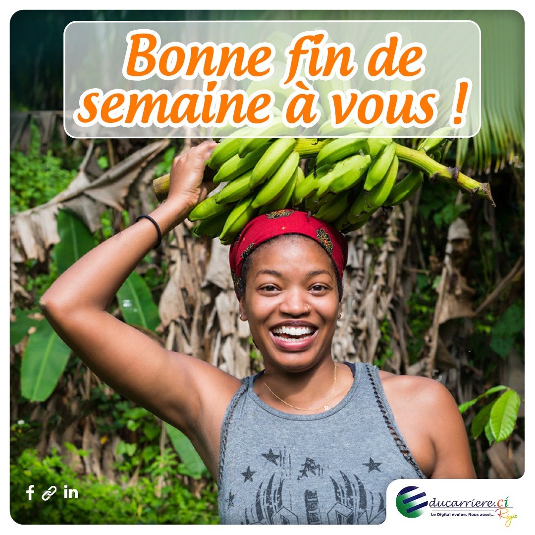 On ne dure pas au champ les vendredis 🤣. Bonne fin de semaine à tous !
#Educarriere #offredemploi #offredestage #formation