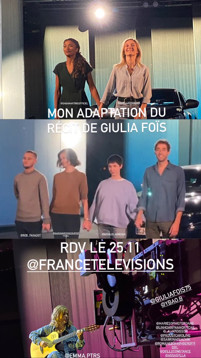 Ça y est, nous avons filmé mon adaptation au théâtre de « Je suis une sur deux » récit de <a href="/Giulia_Fois_/">Giulia Foïs</a> qui sera diffusée le 25 nov 22 Journée Internationale de lutte contre les violences faites aux femmes <a href="/Francetele/">France Télévisions</a> <a href="/supermoucheProd/">Supermouche Prod</a> #unesurdeux