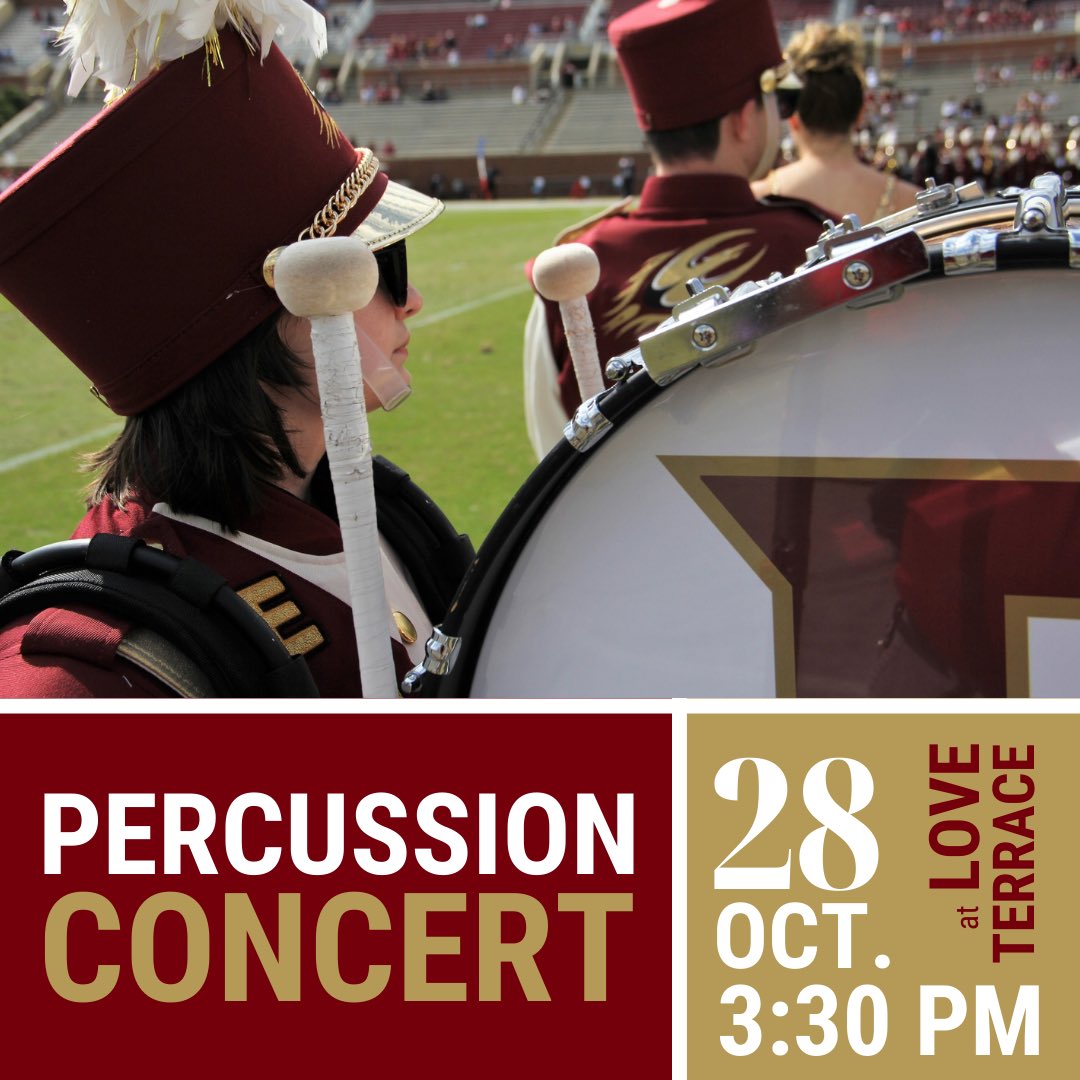 Join the Fire of the Carolinas’ percussion section in an outdoor concert today at 3:30pm on Love Terrace, as they prepare for the big game tomorrow! No tickets are required for this event.