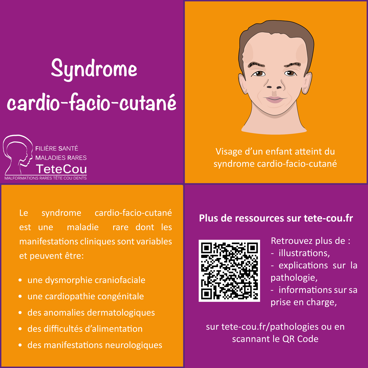 FiliereTETECOU's tweet photo. [Pathologie TETECOU #36 : Le syndrome cardio-facio-cutané]
Des illustrations et des ressources d'information sur le syndrome cardio-facio-cutané.
👉https://t.co/bc5dYvH605
En 2022, chaque vendredi, la @FiliereTETECOU met à l'honneur une #maladierare https://t.co/XrdGcp7GiH