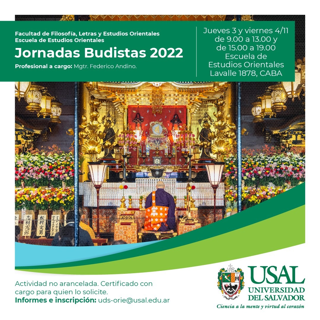 Aladaa Argentina (@aladaaargentina) on Twitter photo #JornadasBudistas2022. Los días 3 y 4/11 en la Facultad de Filosofía, Letras y Estudios Orientales de la <a href="/USalvador/">Univ. del Salvador</a>
Inscripción: uds-orie@usal.edu.ar #JornadasBudistas2022. Los días 3 y 4/11 en la Facultad de Filosofía, Letras y Estudios Orientales de la <a href="/USalvador/">Univ. del Salvador</a>
Inscripción: uds-orie@usal.edu.ar