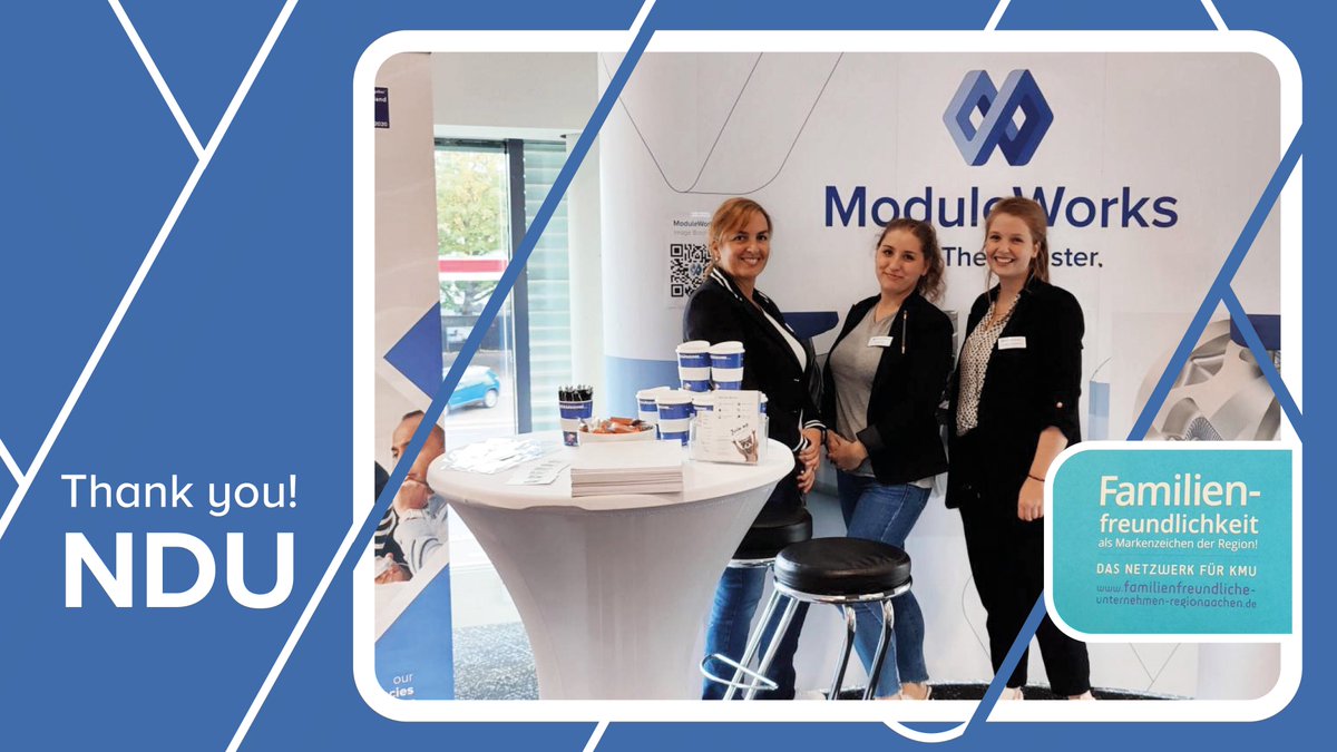 ModuleWorks's tweet image. This week, the 15th NIGHT OF COMPANIES (NdU) 2022, has taken place at the Technologiezentrum at Europaplatz. 🌙🌃
#moduleworks #gettherefaster #thefutureisnow #aachen #NachtderUnternehmen #nduaachen #jobs #joboffer #jobsearch #jobhunt #hiring