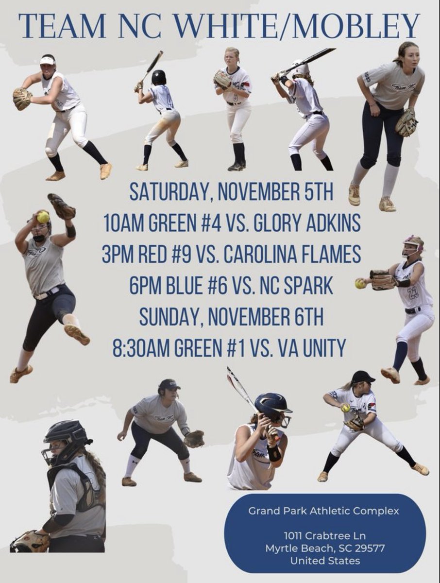 Schedule for Battle at the Beach in Myrtle next weekend, Sat/Sun Nov 5/6