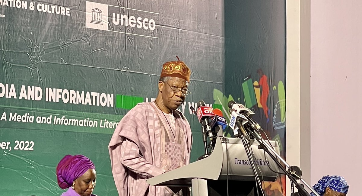 The Honorable Minister of Information &amp; Culture, Alh. Lai Mohammed delivering his Remarks at the...