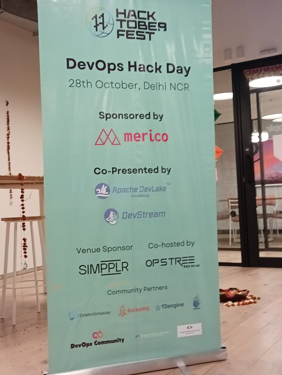 vaibhavg4651's tweet photo. Attended my first in-person meet-up today in gurgaon...Learnt many things about DevOps, open source contribution,DevStream
Thanks to the speaker @ghumare64 and the Team @MericoDev @JoshuaPoddoku @iamppborah @iamshubham1909 for such a great event!!! 
#DevOpsHackDay #Hactoberfest https://t.co/WLMjZO20RZ