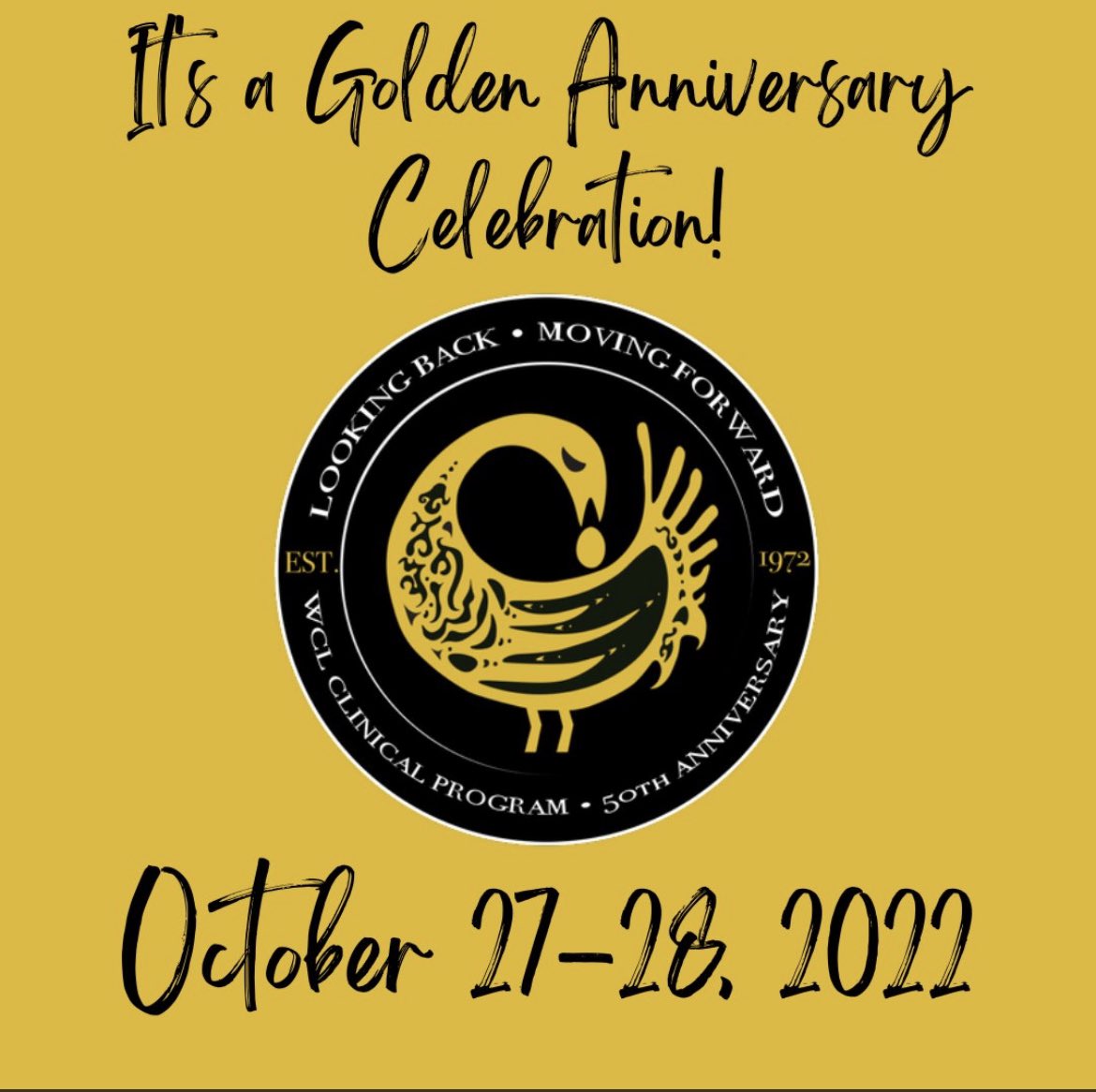 DeanFairfaxEsq's tweet photo. Thrilled to celebrate 50 years of excellence and service in the @wclclinic at @AUWCL! Thank you @ProfLlezlie, Assoc. Dean for Experiential Education, &amp; all my wonderful colleagues for your leadership in clinical legal education. #BeTheLawyer #FiftyandForward #ChampionWhatMatters https://t.co/GpmEGBTZ9n