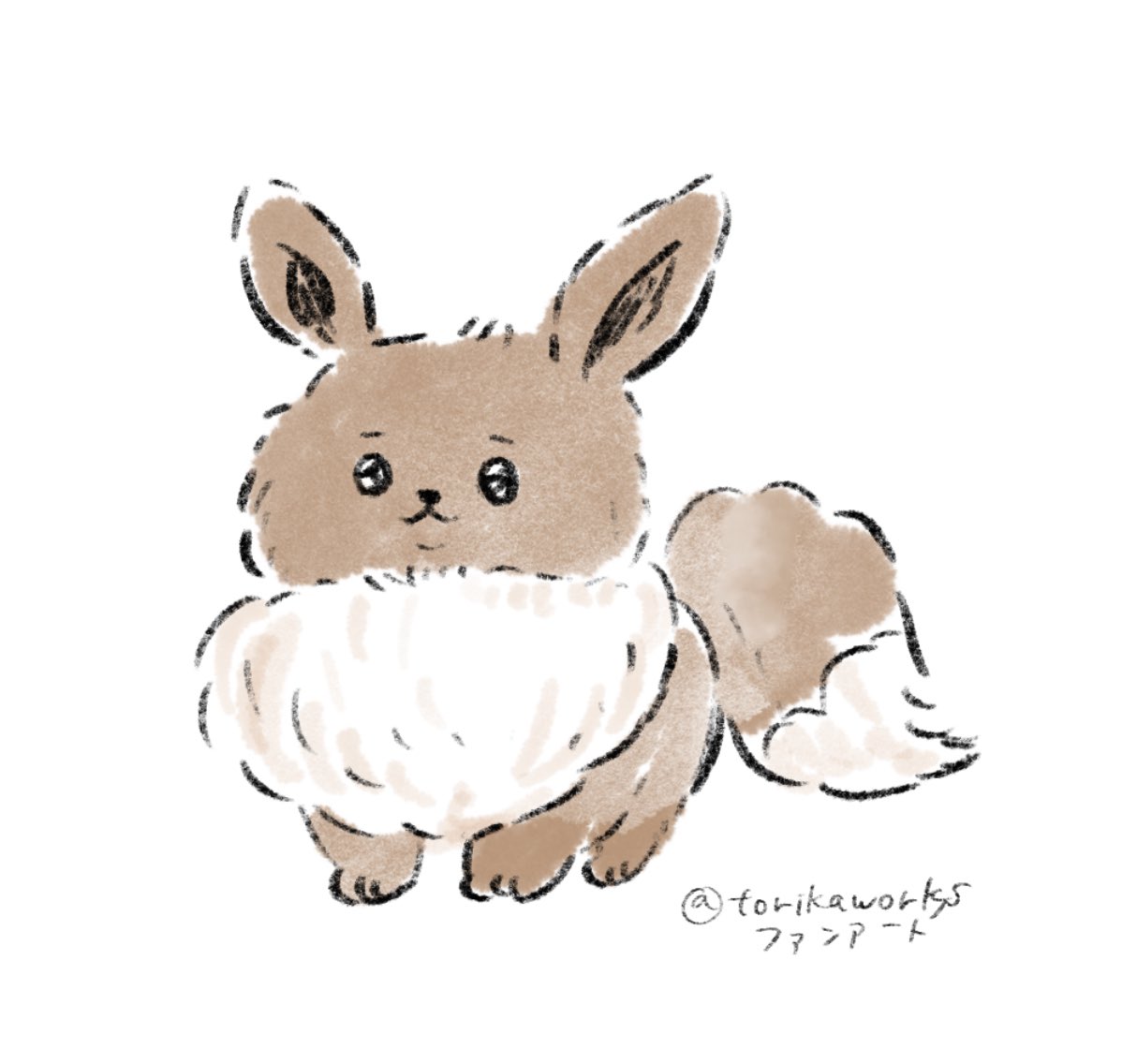 eevee no humans pokemon (creature) white background simple background solo twitter username full body  illustration images