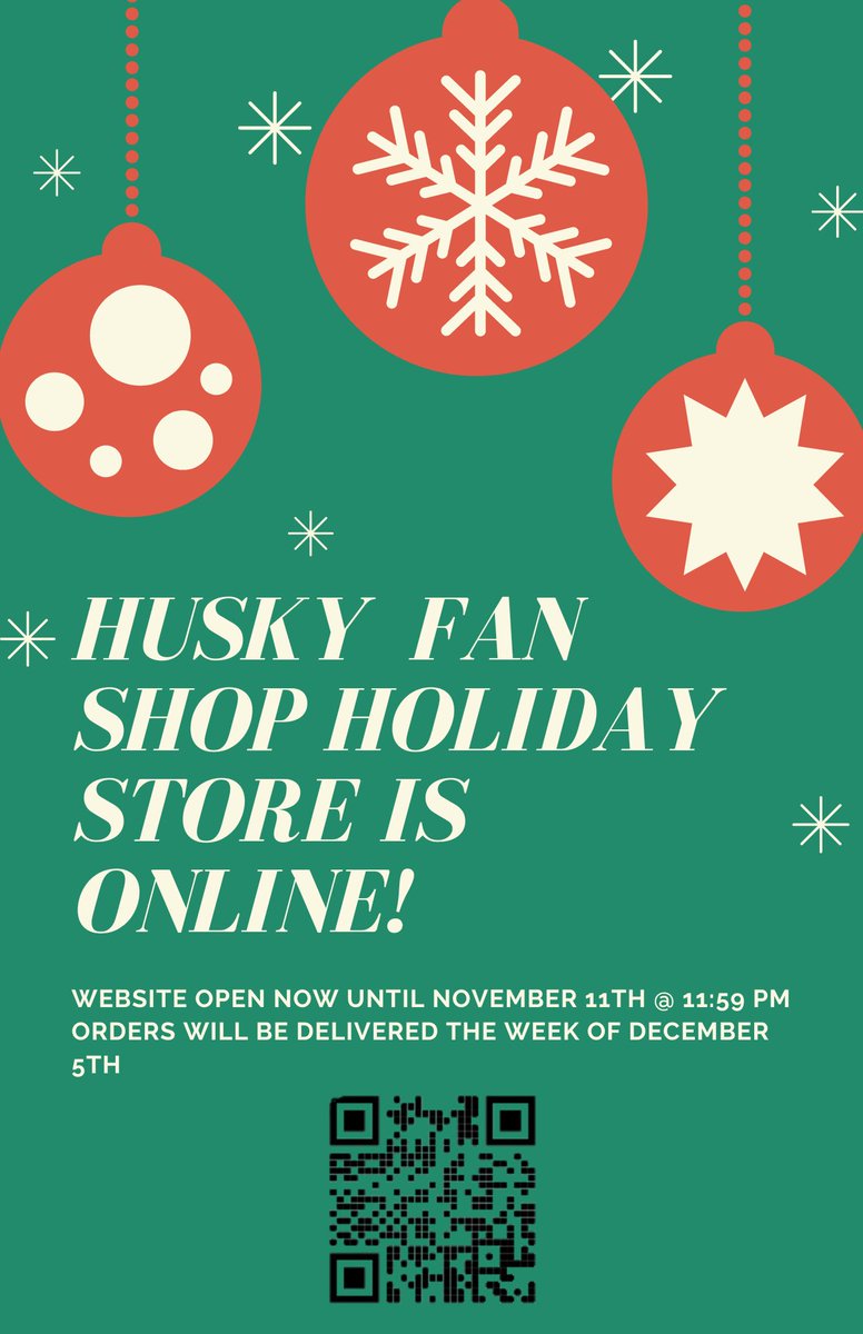 HuskyFanShop's tweet photo. Our Husky Fan Shop Holiday Sale is officially live! Click the link below to see what all the new things we have to offer are and order presents for your favorite people! 

https://t.co/cEyKzn5xG6 https://t.co/CwDHO8lkZ3