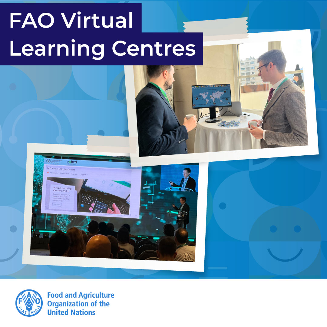 Bridging the distance to enhance #OneHealth capacities across regions | The results & impacts of the @FAO Virtual Learning Centres are being presented at @Eufmd Open Session #OS22 👉 Visit the VLCs website bit.ly/3fPT3Cc 👉 Read the VLCs brochure bit.ly/3sDexW5