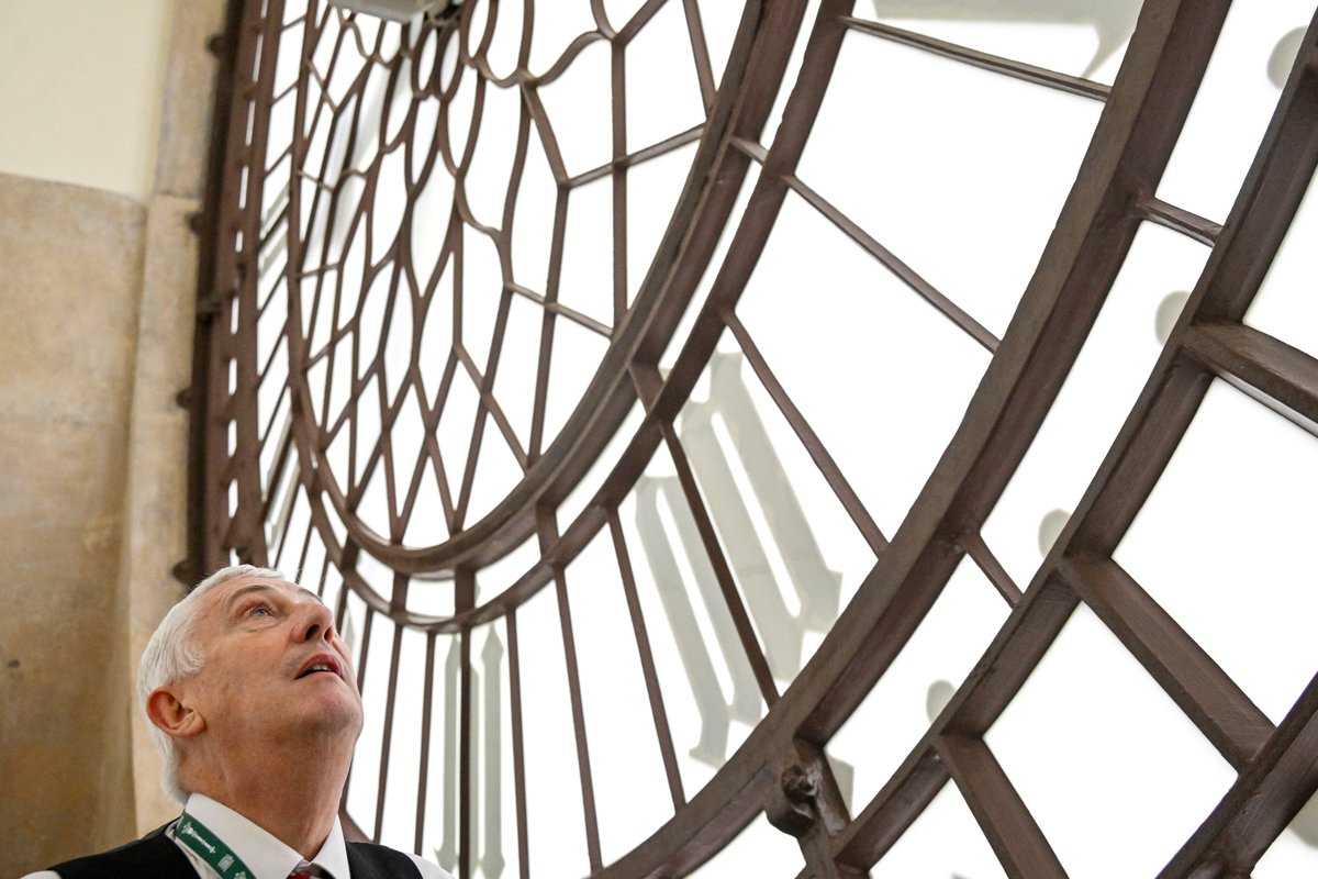 Superb photoshoot of Lindsay Hoyle inspecting Big Ben, ahead of the clocks going back this weekend. ©UK Parliament/Jessica Taylor