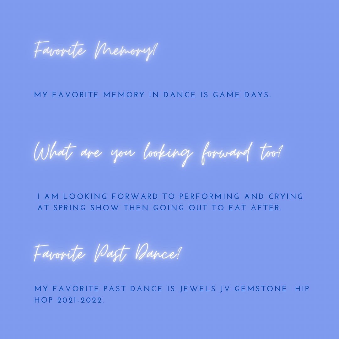 ✨SENIOR NIGHT SPOTLIGHT✨ number three as we countdown to senior night goes to manager Chanell Delco! She has been apart of the dance program for four years and has done wonders behind the scenes for this team! We love you so much and hope your senior year is terrific! 💙✨