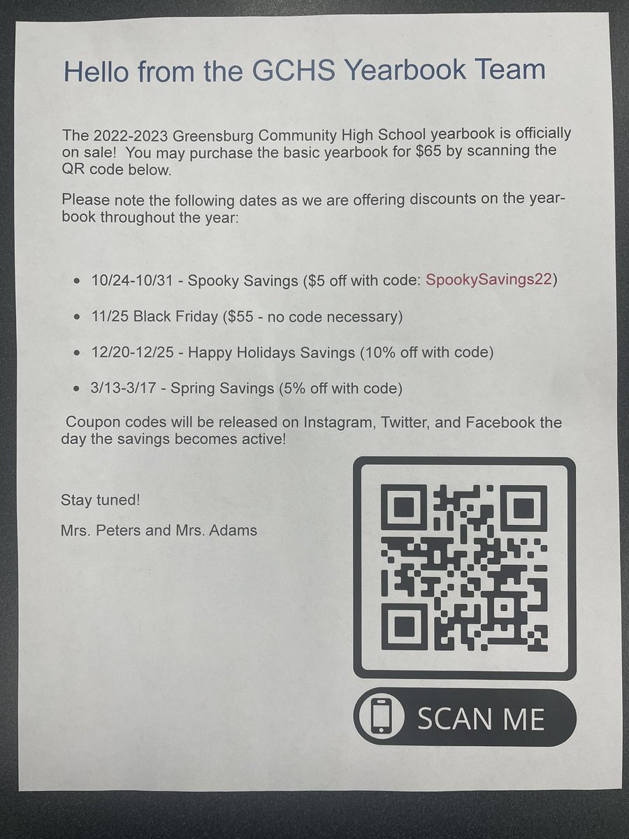 You can purchase your yearbook at: yearbookforever.com/schools/greens… <a href="/GCHSPirates/">Greensburg Comm HS</a>