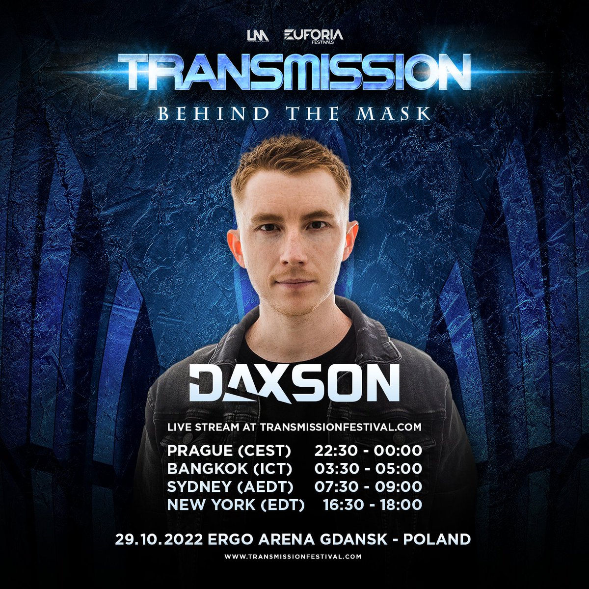 UnitedMusicPRG's tweet photo. Author of this year’s Transmission Festival's theme - @Daxsonmusic playing live at Transmission Poland 2022 🎭
🎥 join the live stream now: https://t.co/SjRHiRK0io
#TMPL22 https://t.co/nXZRN2DLkR