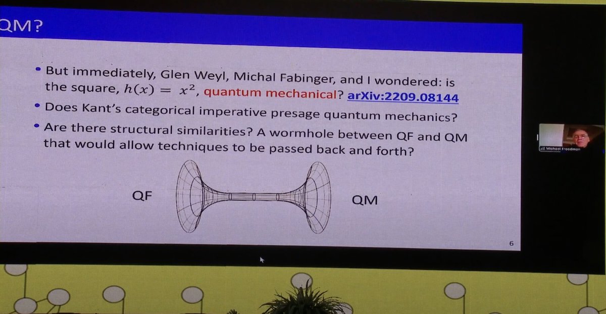 This is a pretty wild slide introducing my recent work with Michael Freedman and <a href="/glenweyl/">(((E. Glen Weyl/衛谷倫))) ⿻ 🇺🇸/🇩🇪/🇹🇼</a>. If you are interested, check out Mike's whole talk!

Mike leads Microsoft's quantum computing research (and won a Fields medal).

Glen is a social scientist and the founder of <a href="/RadxChange/">RadicalxChange</a>.