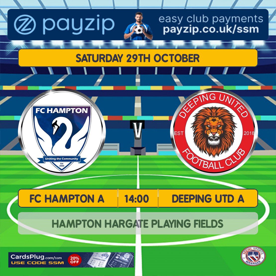 Tough test tomorrow against a team who haven’t conceded a lot of goals. After last weeks disappointing result against Hampton united hopefully the full squad of 16 turns up this week!