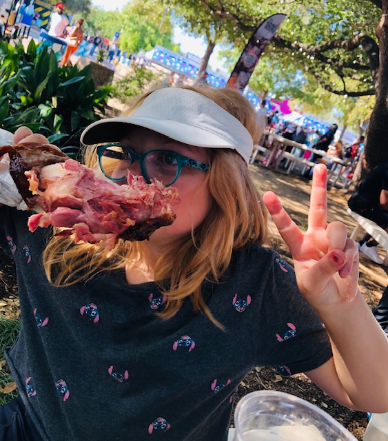 I think she likes Turkey Legs!  😜   #statefairoftx #statefairoftexas