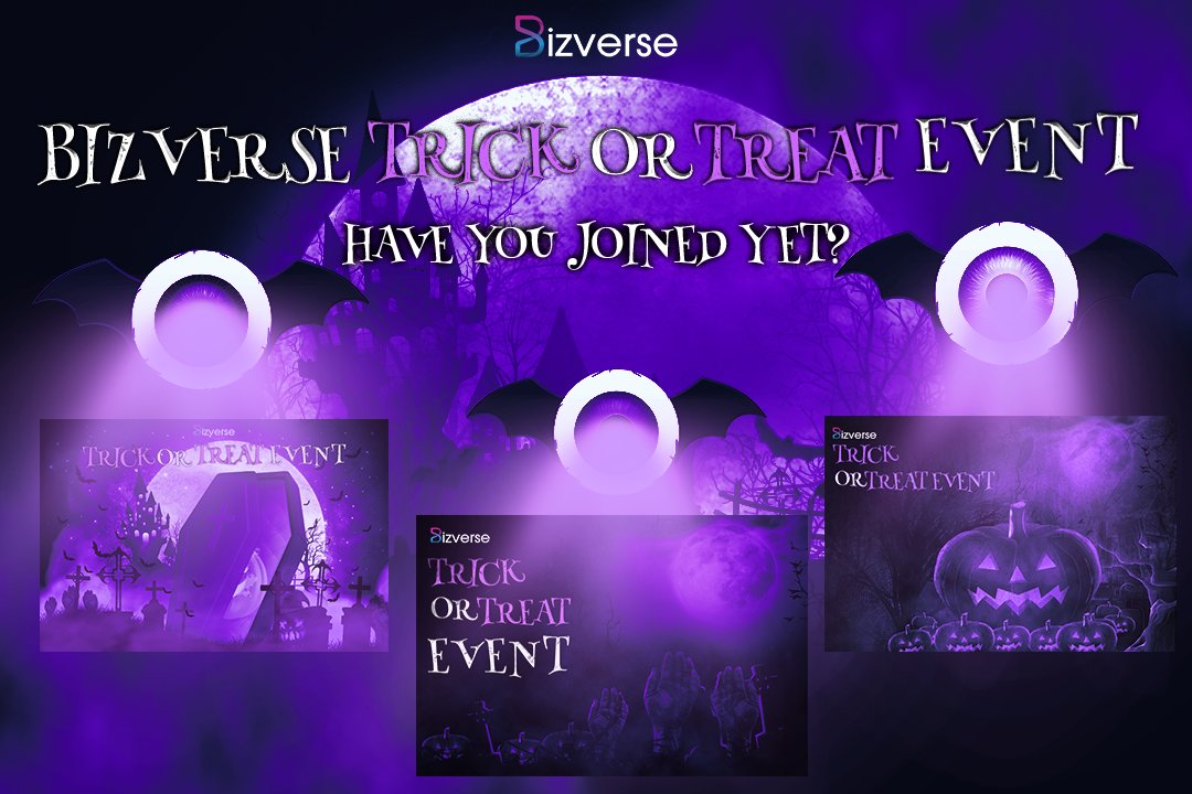 BizverseWorld's tweet photo. 🎃 HUNT FOR HALLOWEEN TREASURE GIFTS

👻 Rule: 

Follow @bizverseworld and RT this post with the hashtags #halloween #Bizverse #treatortrick and tag 2  friends.

Comment with a photo of your #DIY Bizverse in Halloween concept + your Bizerse Social username.

Enjoy Halloween! https://t.co/81dSGk5pYN