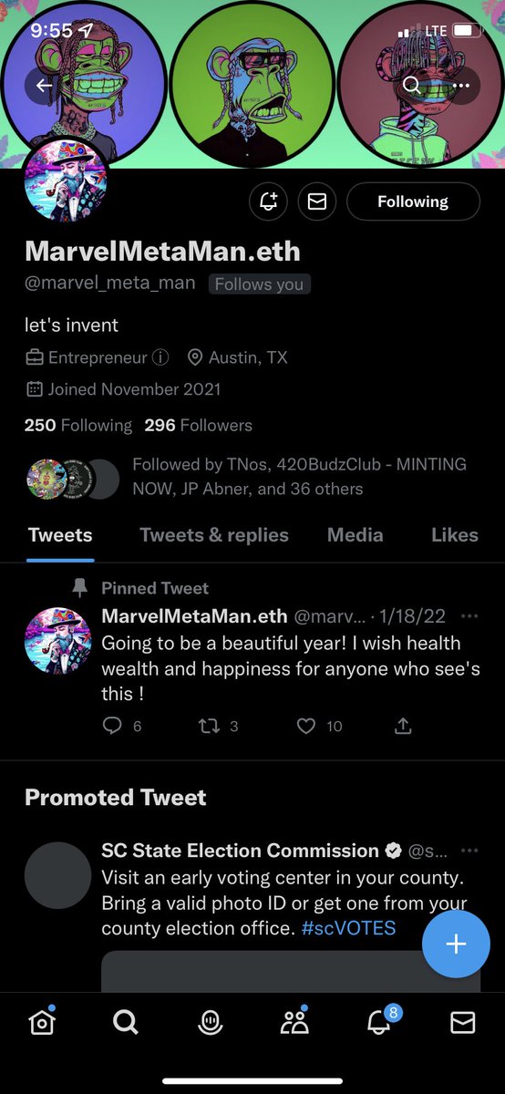 I need to get a LETS FUCKING GOOOOOOOO for <a href="/marvel_meta_man/">MarvelMetaMan.eth</a> for minting 42 budz @420BudzClub , concluding our <a href="/goblintown/">goblintown</a> giveaway AND becoming one of our BIGGEST project whales 😭❤️ was definitely such a surprise to wake up to but so so bullish 😭❤️🎉 honor to have you here man