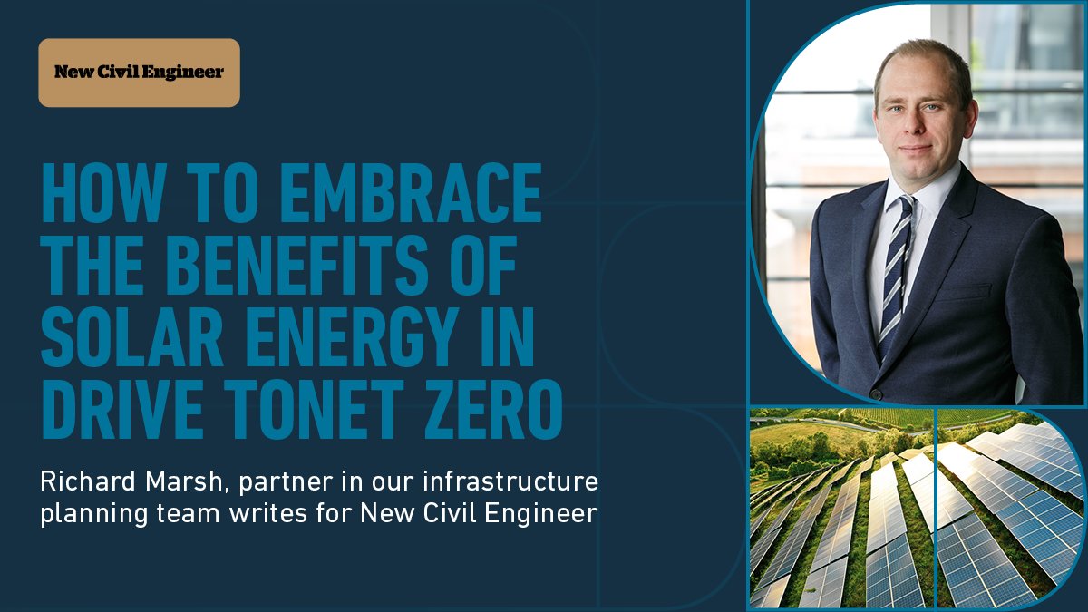 BDBpitmans's tweet photo. In an article for @ncedigital , Richard Marsh, partner in our #environmentalinfrastructure projects team, covers recent suggested changes to #planning policy.
Access the full article, here: https://t.co/k9uqlFBOhG
#solarenergy #netzero #energy https://t.co/CwfGI8H8of