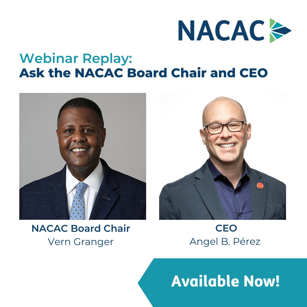 Webinar Replay: On Oct 19, #NACAC Board Chair Vern Granger and CEO @AngelBPerez continued the conversation from the State of the Association meeting held at the annual conference in Houston and took questions from members. ow.ly/31K750LnYtF
