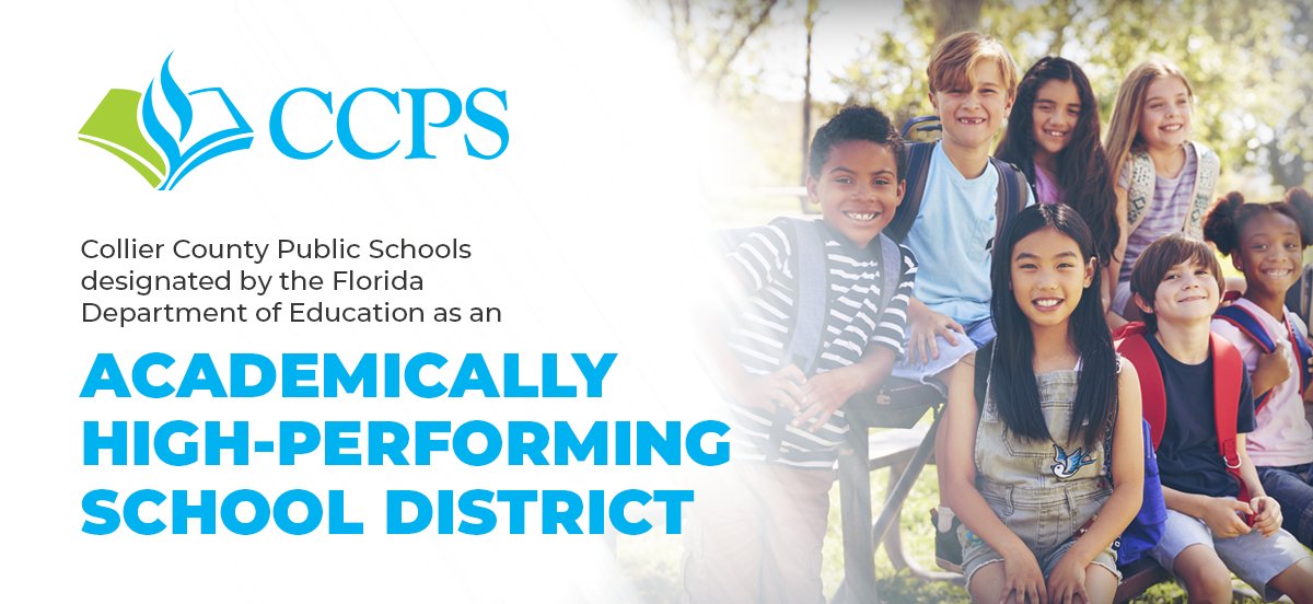 CCPS has been designated as 'Academically High-Performing School District' by @EducationFL. Only 14 Florida school districts met the criteria to earn high-performing title. We are #CCPSProud of our students, teachers, administrators, and the collective District performance.