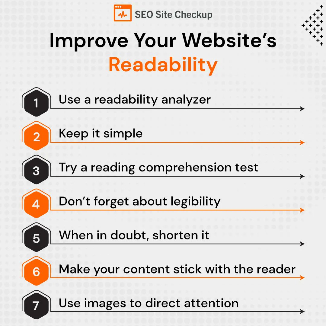 Seositecheckup's tweet photo. Boost the conversions by improving your website’s readability.

Tap the link to explore: https://t.co/7mjLOYSpRe 

#seostrategy #seo #conversionrate #content #seositecheckup #websitereadability #website https://t.co/p4mGPG87Qu