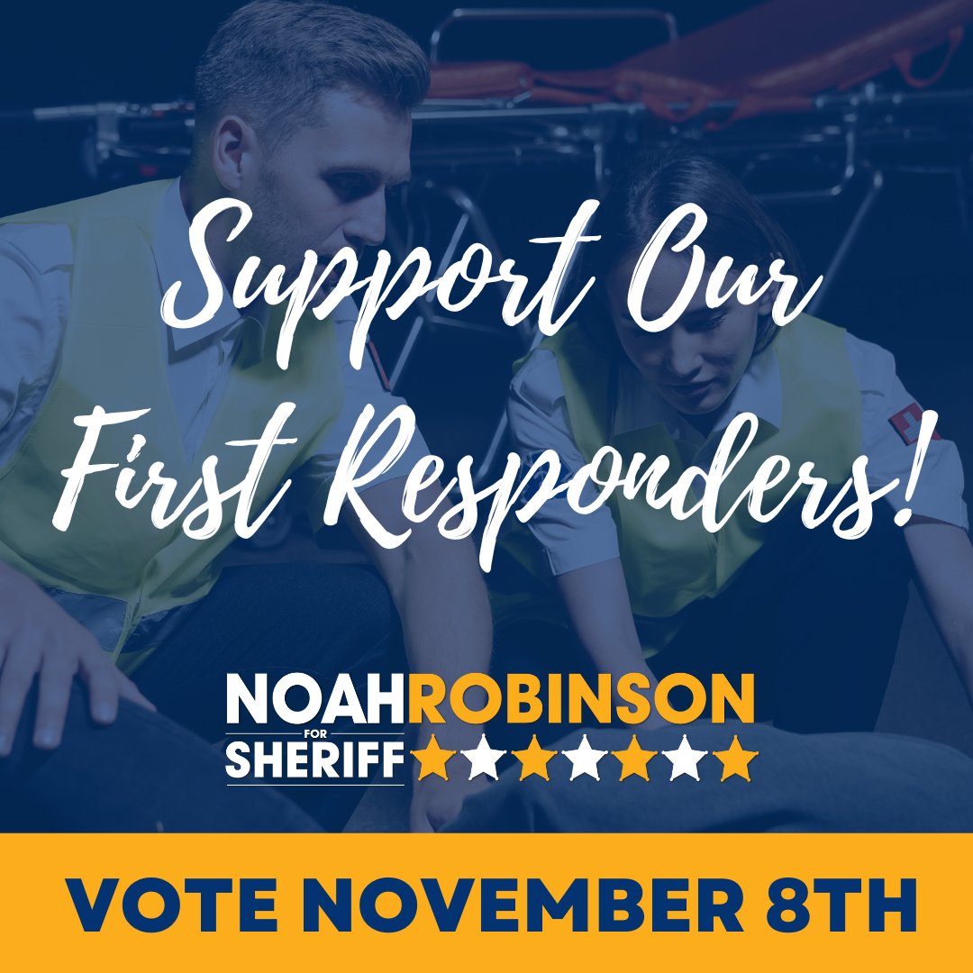 NoahForSheriff's tweet photo. Happy National First Responders Day! First responders save lives and are the backbone of our communities. I'm so proud to be among them and support their efforts across Vanderburgh County. https://t.co/skIYv9DLFt