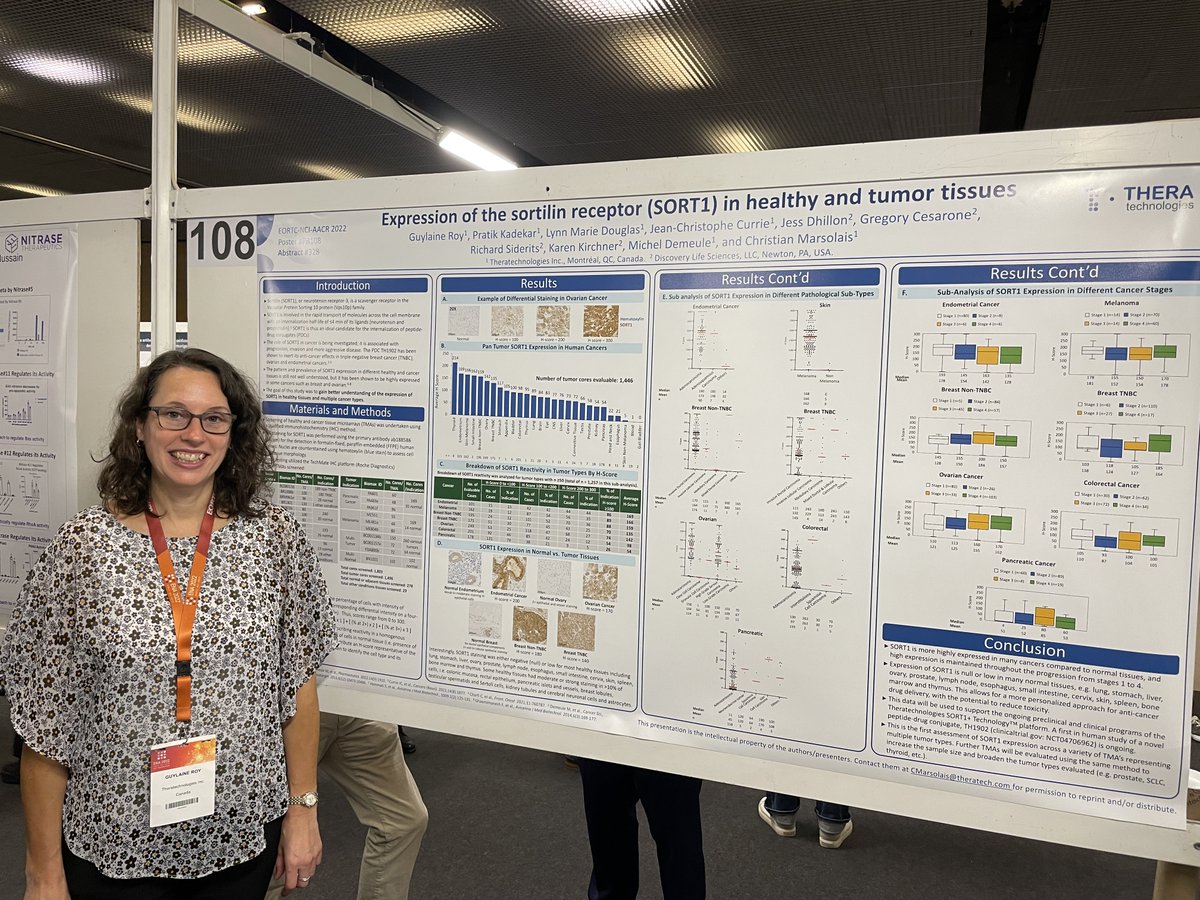 Theratech_'s tweet photo. 🎉 What an excellent presentation by our team at the @EORTC - @theNCI - @AACR symposium in #Barcelona!
🎉Quelle excellente présentation donnée par notre équipe au EORTC-NCI-AACR symposium à Barcelone! #Oncology #Cancer #Sortilin https://t.co/rdx3gCnVJN