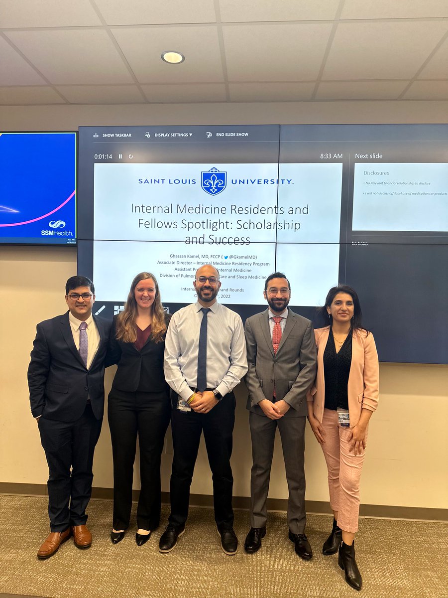 SLU Internal Medicine Residency (@im_slu) on Twitter photo What a distinguished group! Congrats to these 4 resident and fellow speakers! 👏🏼👏🏼 Thanks to <a href="/GkamelMD/">Ghassan kamel MD FCCP</a> for organizing another enlightening Residents and Fellows Spotlight! 💡
<a href="/slunephrons/">SLU Nephrons</a> <a href="/RaviNayakMD/">Ravi Nayak, MD,FCCP, FRCP</a> @DrBuckholdSLU <a href="/amreshk65373923/">Amresh Kumar</a> <a href="/AlizaAnwarMemo1/">Aliza Anwar Memon</a> <a href="/AliAhmadMD1/">Ali Ahmad</a> <a href="/KristaLentine/">Krista Lentine, MD,PhD | FASN | FAST</a> What a distinguished group! Congrats to these 4 resident and fellow speakers! 👏🏼👏🏼 Thanks to <a href="/GkamelMD/">Ghassan kamel MD FCCP</a> for organizing another enlightening Residents and Fellows Spotlight! 💡
<a href="/slunephrons/">SLU Nephrons</a> <a href="/RaviNayakMD/">Ravi Nayak, MD,FCCP, FRCP</a> @DrBuckholdSLU <a href="/amreshk65373923/">Amresh Kumar</a> <a href="/AlizaAnwarMemo1/">Aliza Anwar Memon</a> <a href="/AliAhmadMD1/">Ali Ahmad</a> <a href="/KristaLentine/">Krista Lentine, MD,PhD | FASN | FAST</a>