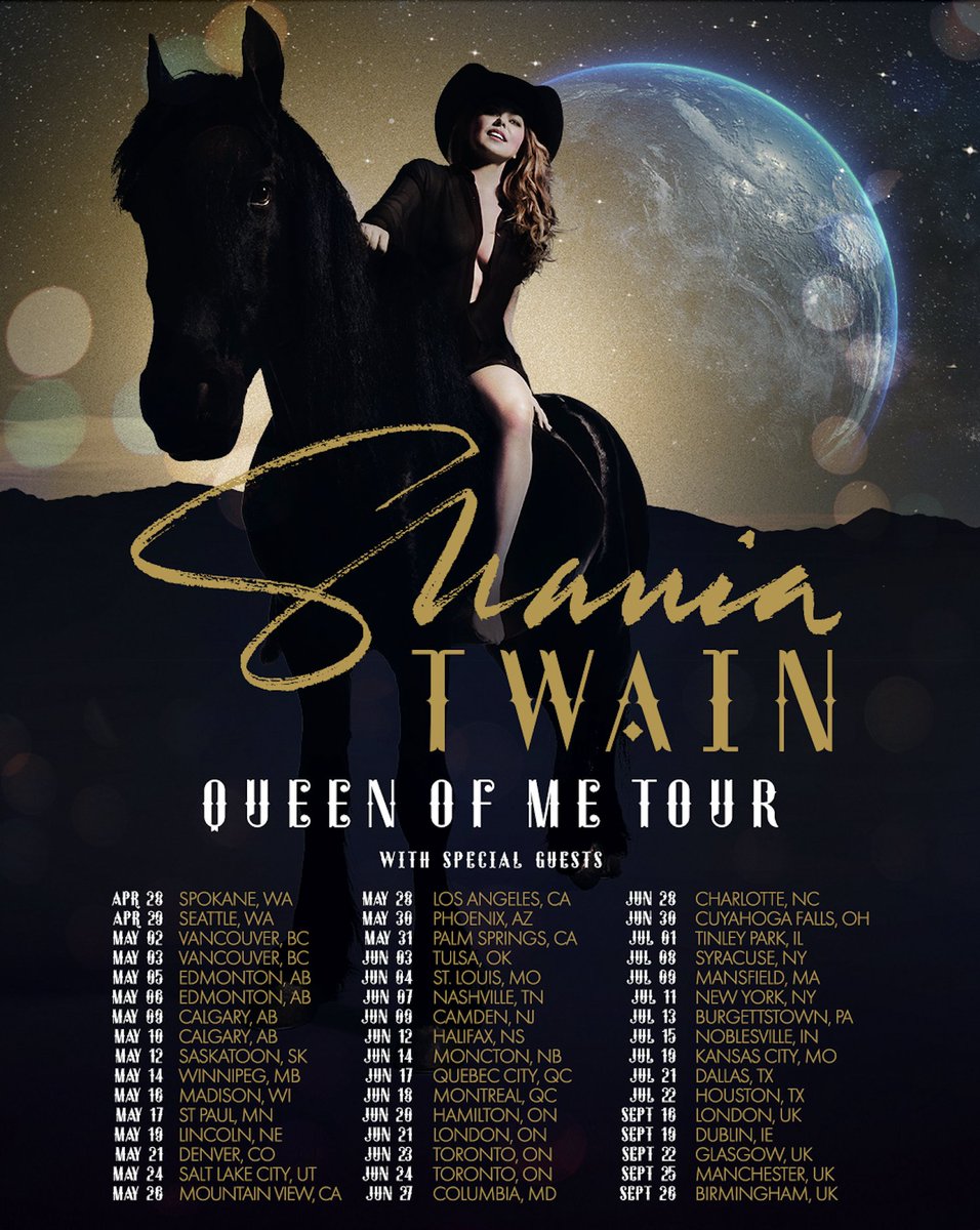 ShaniaTwain's tweet photo. I want to celebrate this new chapter with you all on my tour! Vegas has been a dream, but I’m ready to be on the road again... This one's gonna be a big party - no inhibitions, no conditions, let's get a little out of line!! https://t.co/NxOIw3ILZa