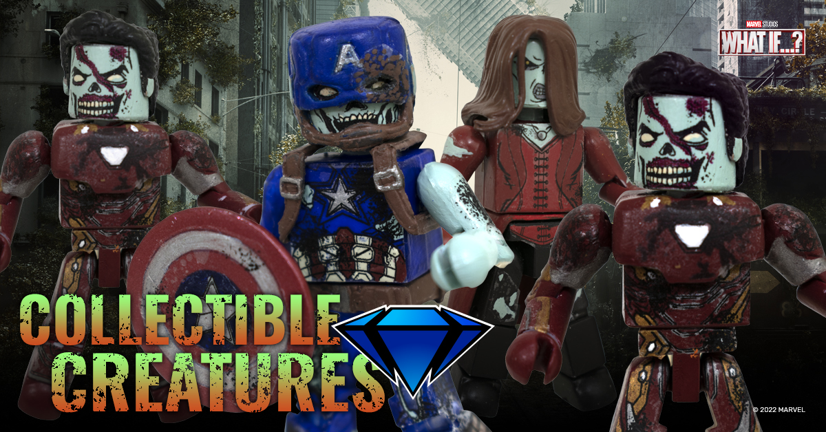 CollectDST's tweet photo. "What if Marvel Zombies raided your display this season? Order your own Super Hero Zombie Horde today at https://t.co/l4h2OGFnrl! 

#Minimates #Zombies #Marvel #WhatIf?" https://t.co/UYAHeqgJdL