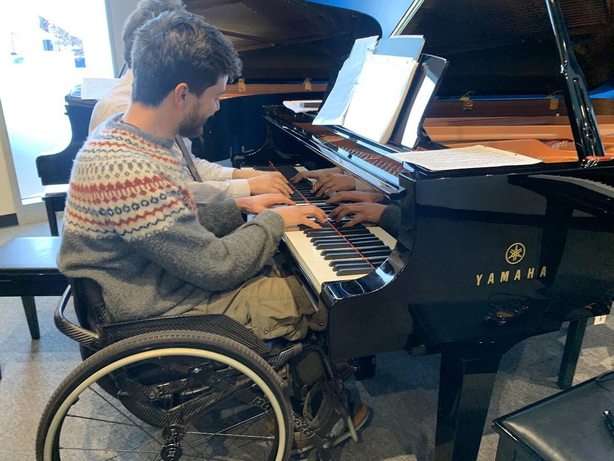 EdmAMCBC's tweet photo. Three years after a spinal cord injury, #YEG pianist Riccardo Baldini has found his way back to performing music in front of an audience with the help of friend and mentor Emilio De Mercato. #EdmontonAM producer @pippa_reed brings us their story at 8:10 this morning. #yegmusic https://t.co/9odax1E75Y